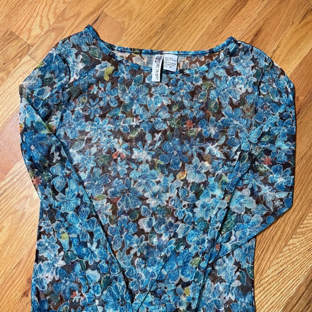 mesh patterned long sleeve